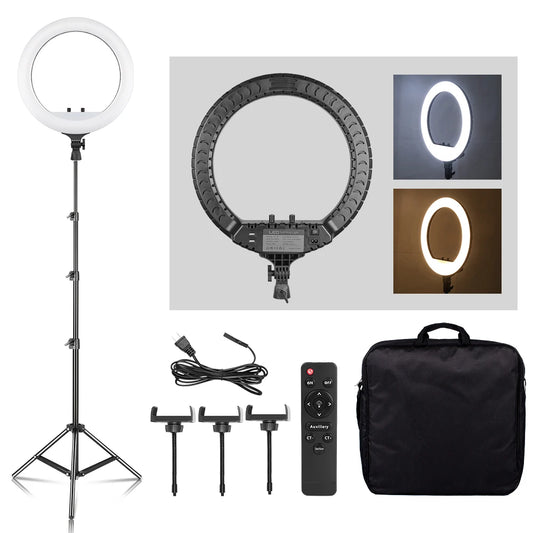 Photography Studio Knob Ring Light; Perfect for Hair Studios, Salons, Selfies & More