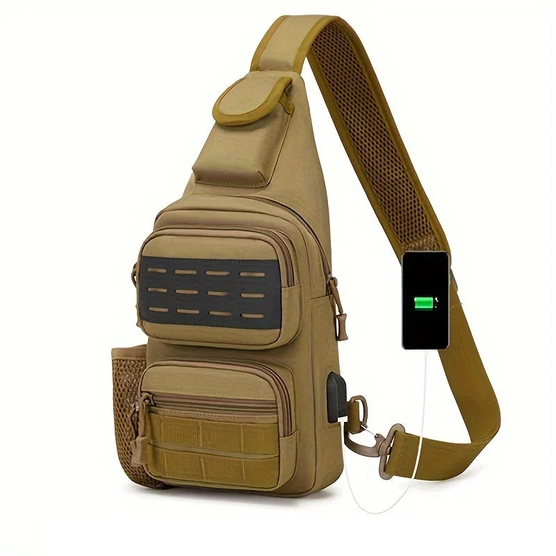 USB Tactical Multifunctional Fishing Sling Bag