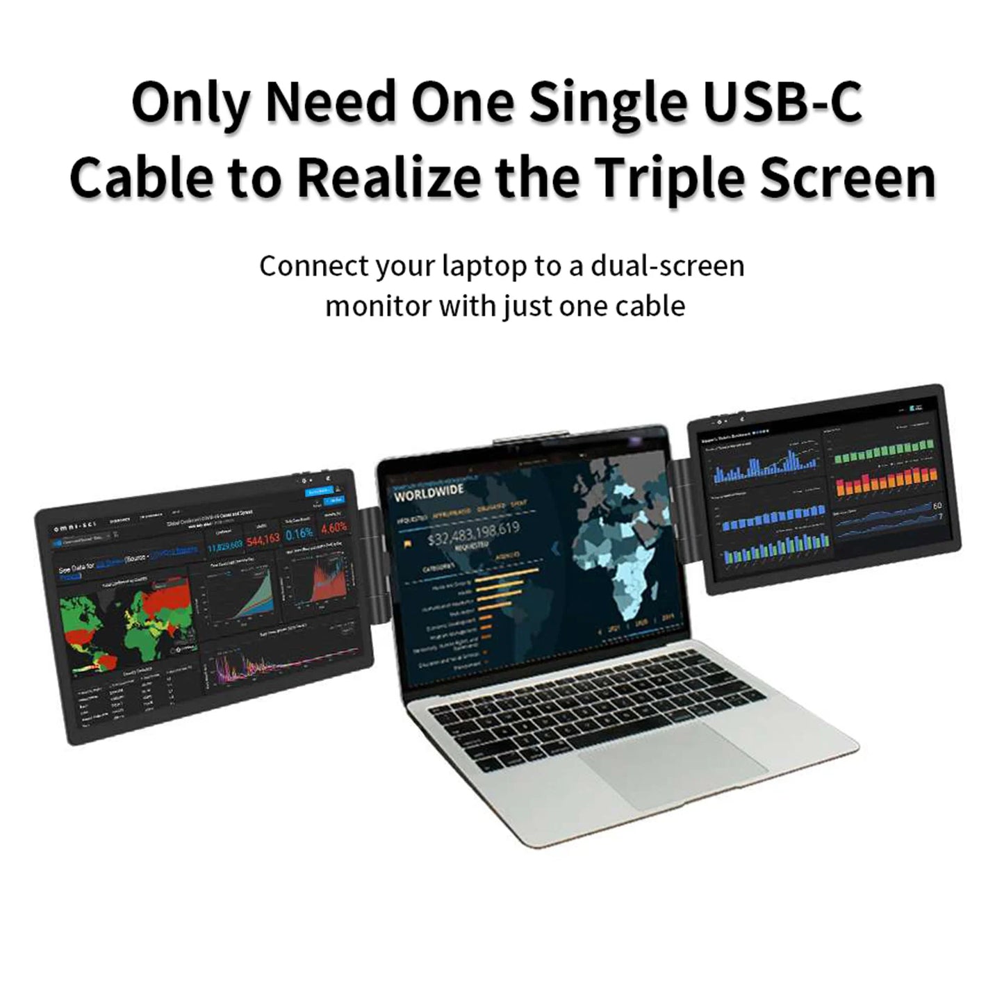 12" & 14" Laptop Dual Monitor Screen Extender