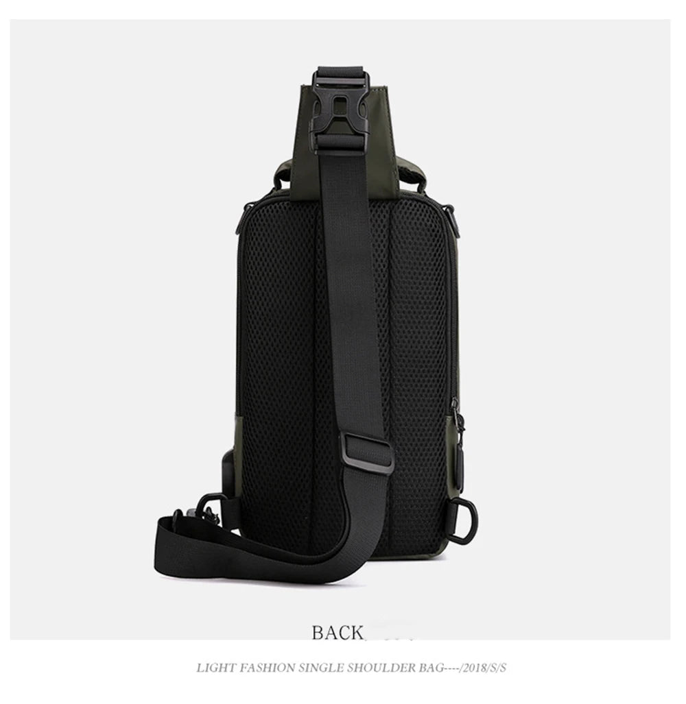 Nylon Crossbody Bag with USB Charging Port for Multifunction Use