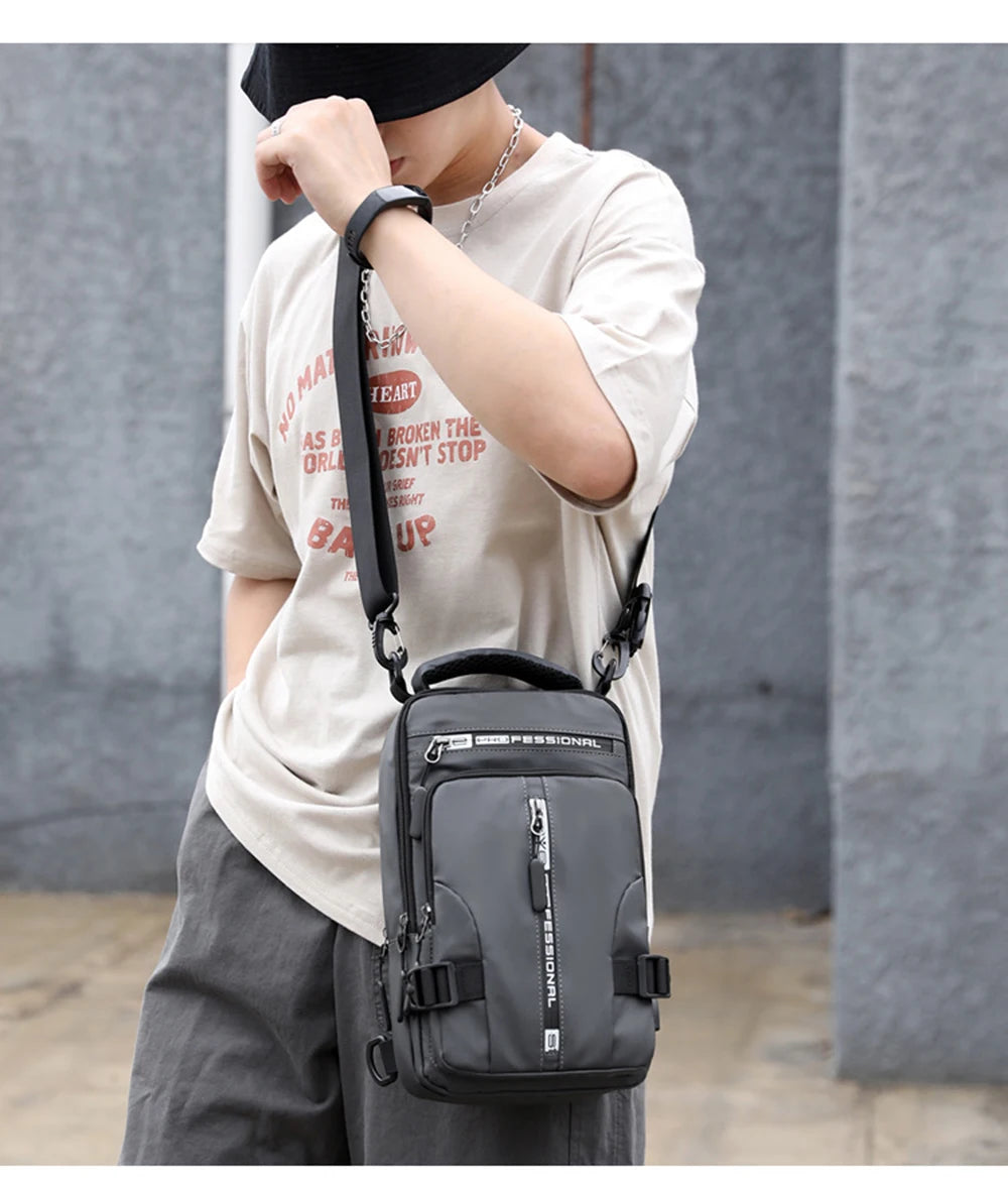 Nylon Crossbody Bag with USB Charging Port for Multifunction Use