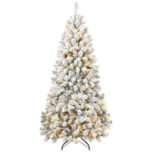 5ft Pre-lit Fluffy Flocked Artificial Christmas Tree Environmentally Friendly Fireproof