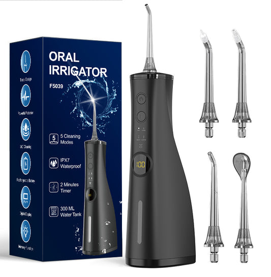 Water Dental Flosser Electric Oral Irrigator with 5 Replaceable Jet Tips Picks for Home and Travel