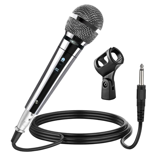 5 CORE Microphone for Dynamic Vocals, Handheld, Unidirectional w On Off Switch + XLR Audio Cable for Singing Karaoke Public Speaking & Parties -