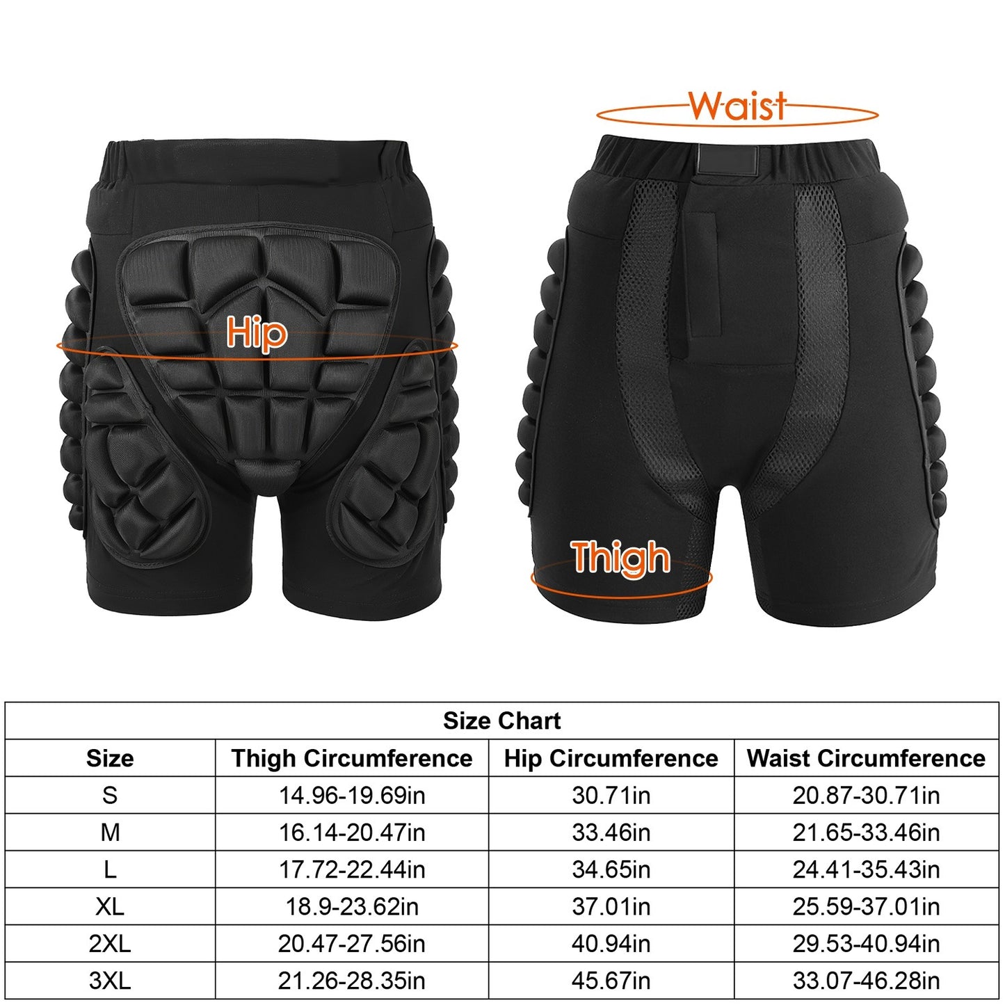 Protective Shorts for Skiing Snowboarding with Hip Protection Pad for Adults/Kids Breathable Protective Shorts for Hip Butt Tailbone