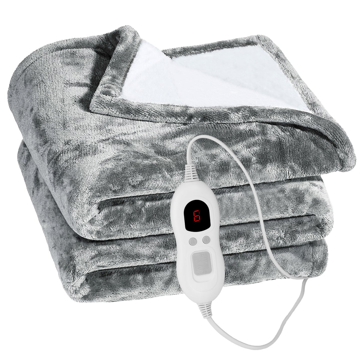 Electric Heated Flannel Throw Blanket with 6 Heat Settings 1-8 Hours Auto off Washable for Home Office Usage 59x50in