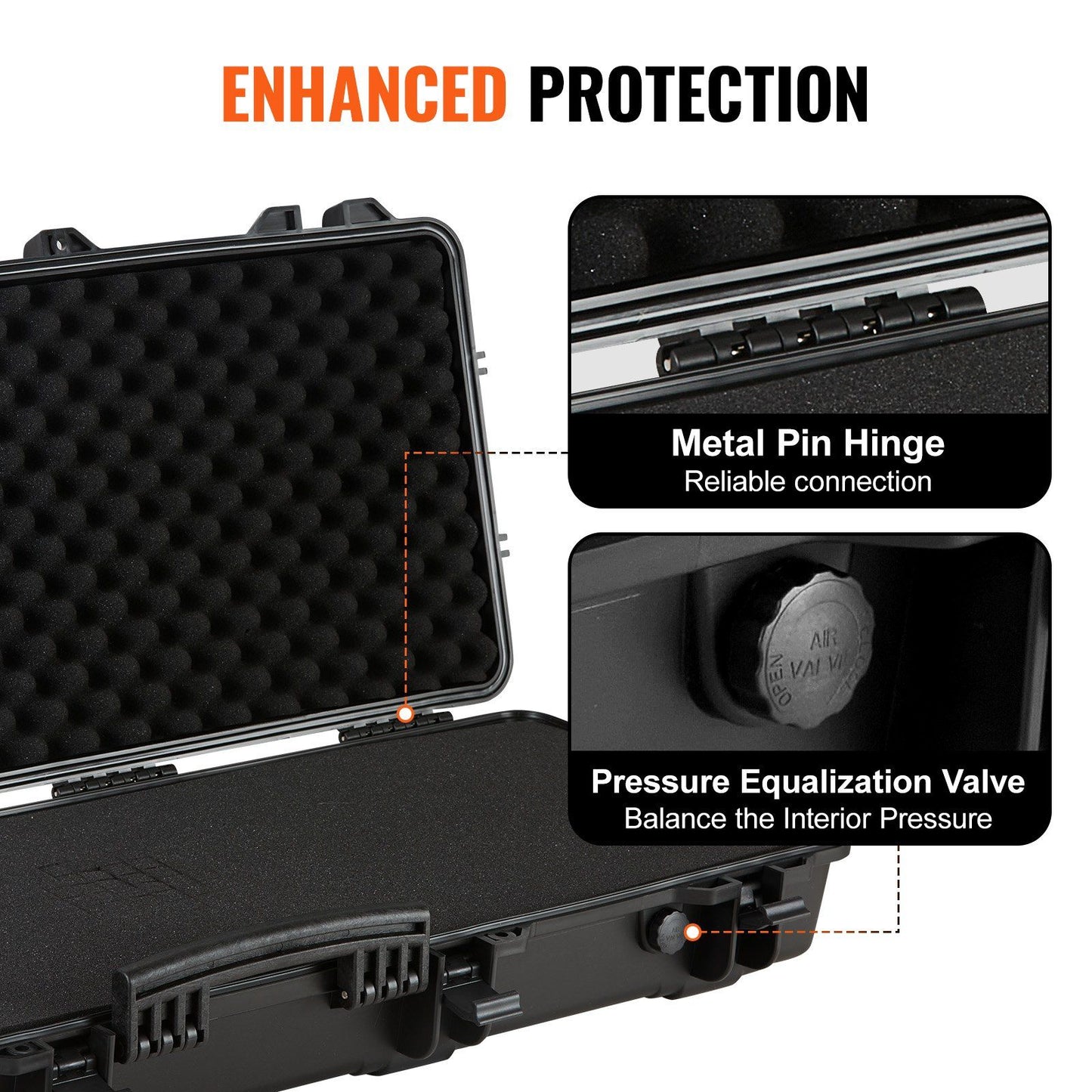 Tactical Range Case, Outdoor Tactical Hard Case with 3 Layers Fully-protective Foams, 42 inch lockable Hard Tactical Range Case with Wheels, IP67 Waterproof & Crushproof