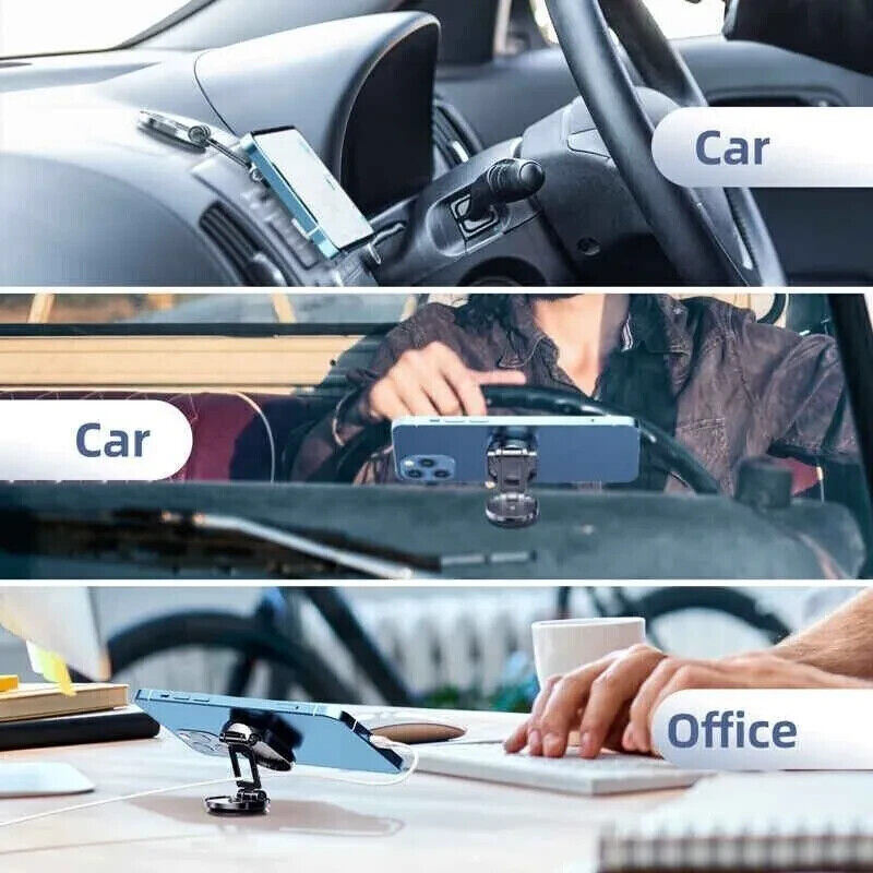 Magnetic Phone Holder for Dashboard, Stainless Steel, Water-resistant, Rotatable