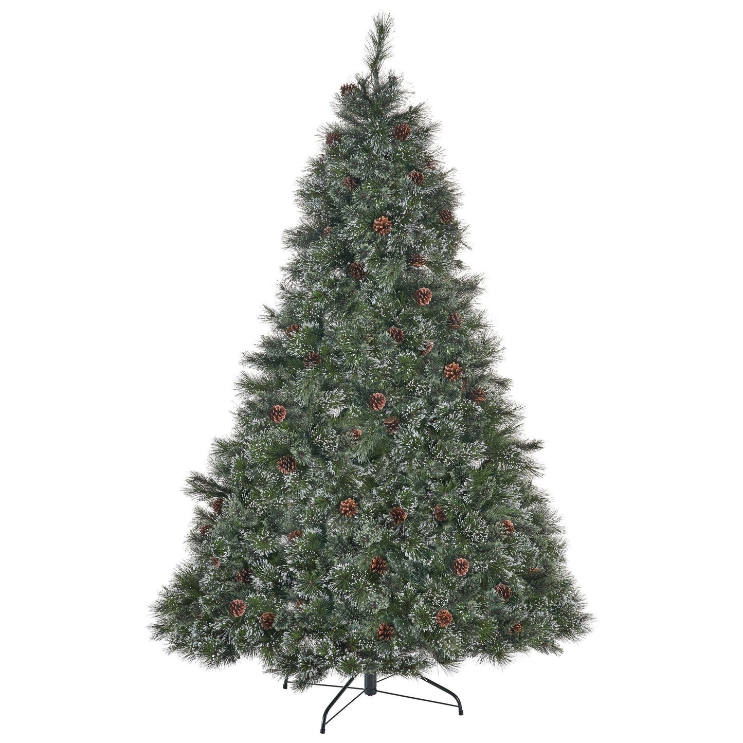 9' Cashmere and Snow Bristle Mixed Tree with 105 Pinecones and 1200Clear Lights-UL, 2317tips