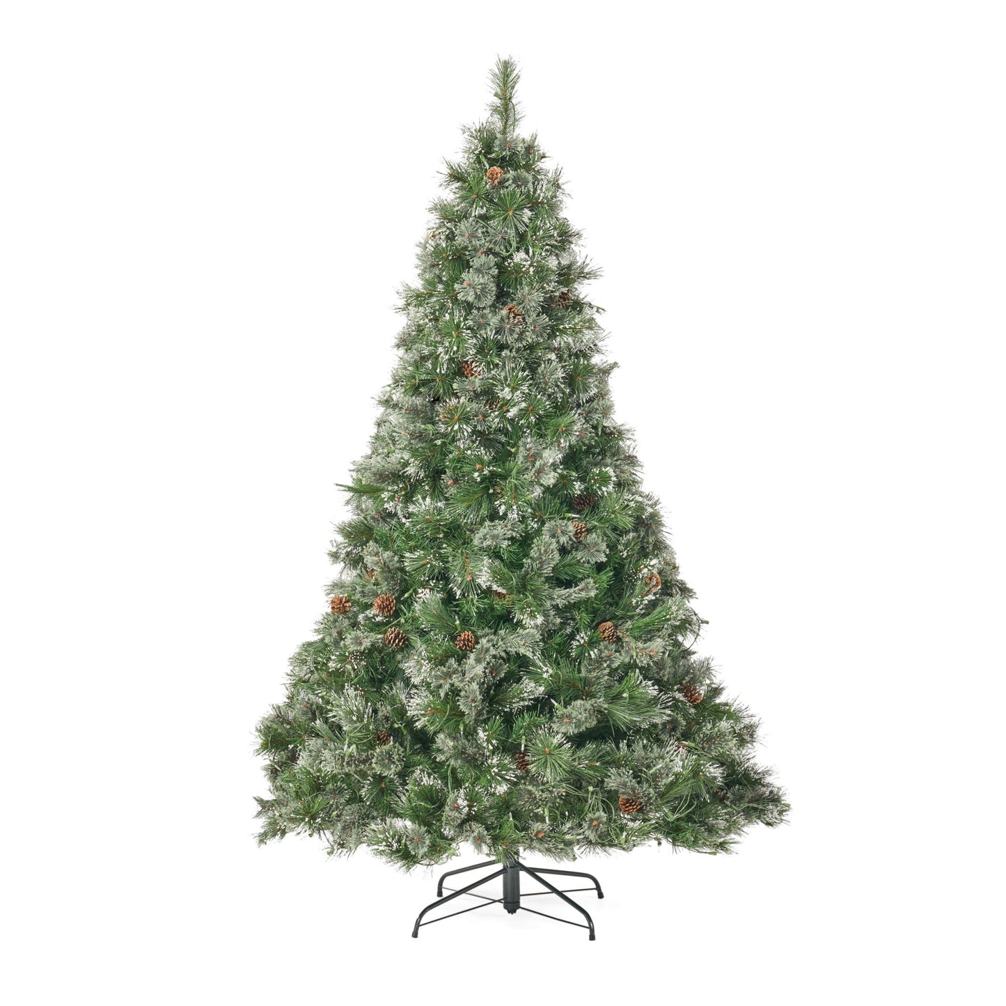 7' Cashmere and Snow Bristle Mixed Tree with 75 Pine Cones & 900 led Lights