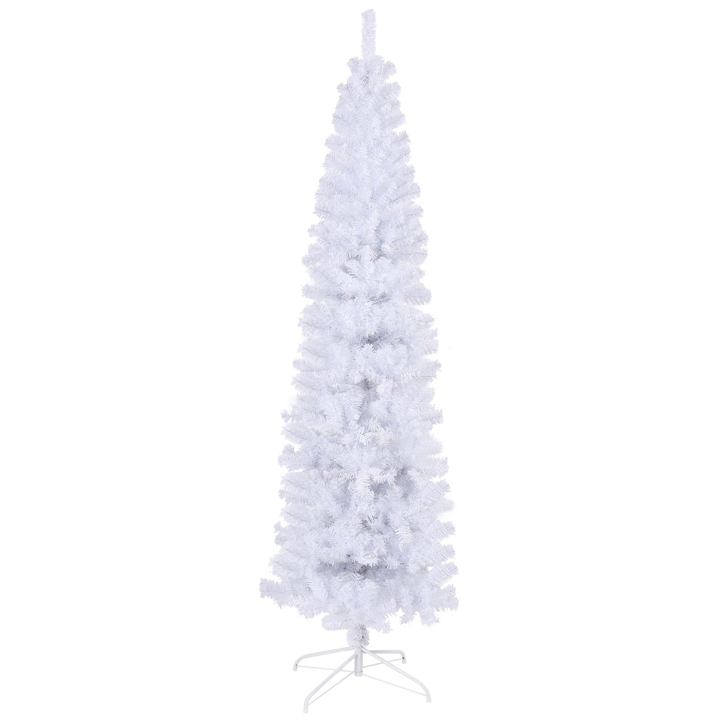 7.5FT White Slim Artificial Christmas Tree Includes Foldable Metal Stand