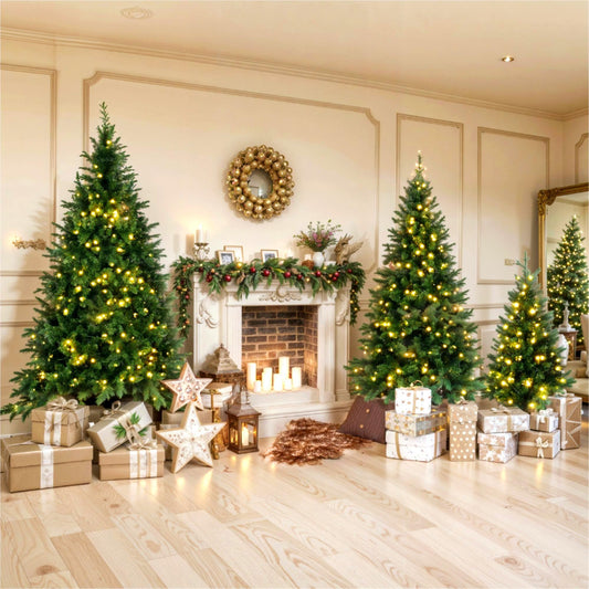 3-Set Slim Artificial Christmas Tree with Lights- 4ft, 6ft, 8ft